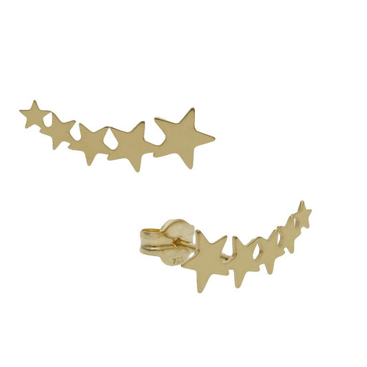 Pendientes Trepadores de Estrellas Oro 18k