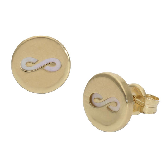 Pendientes de oro 18k con el infinito en Nacar.